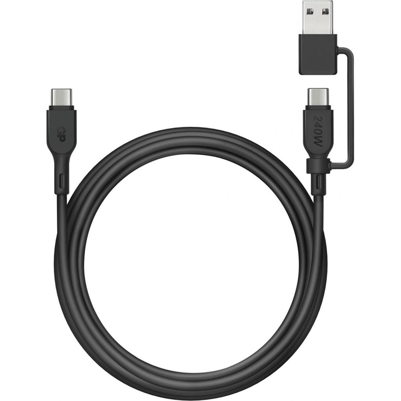 GP Batteries GP 240W Lade- & Sync Kabel USB-A auf USB-C und USB-A, USB Kabel