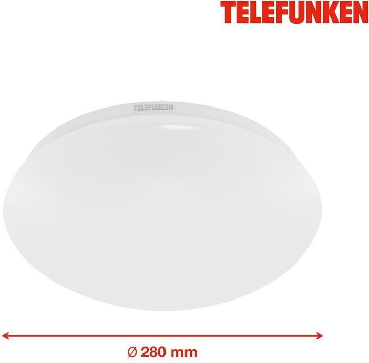 Produktbild Telefunken LED Sensor Deckenleuchte IP44 15W 1500m 4000 K neutralweiss HxØ 95/280 mm weiss (1500 lm)