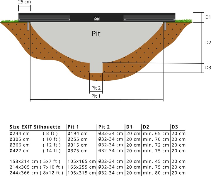 Actual product image Exit Silhouette Ground with safety net (244 cm)