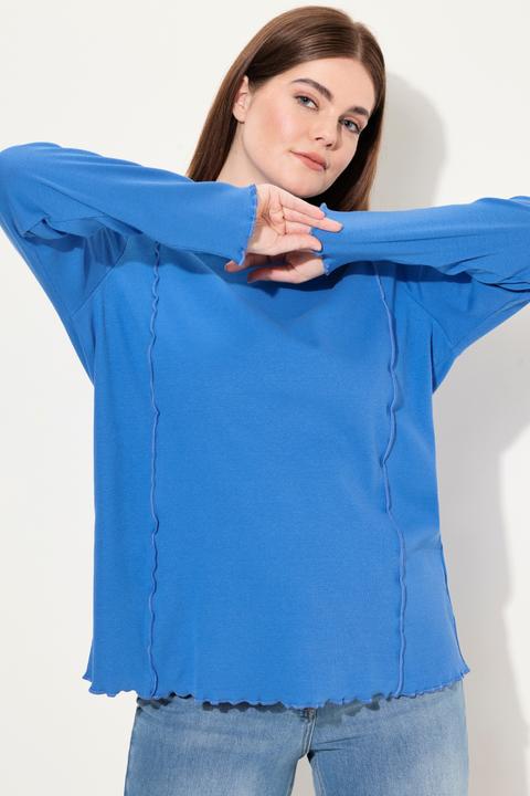 Produktbild Ulla Popken T-Shirt, Rippjersey, Stehkragen, Langarm (56)