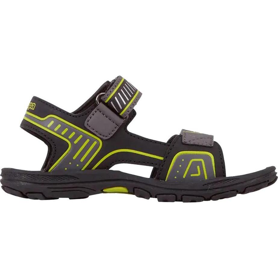 Kappa, Jungen, Sandalen, Sandały dla dzieci Paxos czarno-limonkowe 260864K 1133 26, Schwarz, (26)