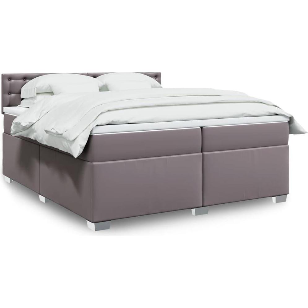 VidaXL, Bett, Bo x springbett mit Matratze 200 x 200 cm Kunstleder (200 x 200 cm)