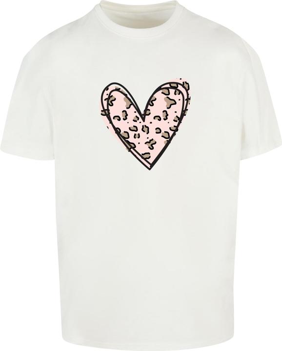 Actual product image Merchcode Valentines Day - Leopard Heart Heavy Oversize Tee - 118095 (L)