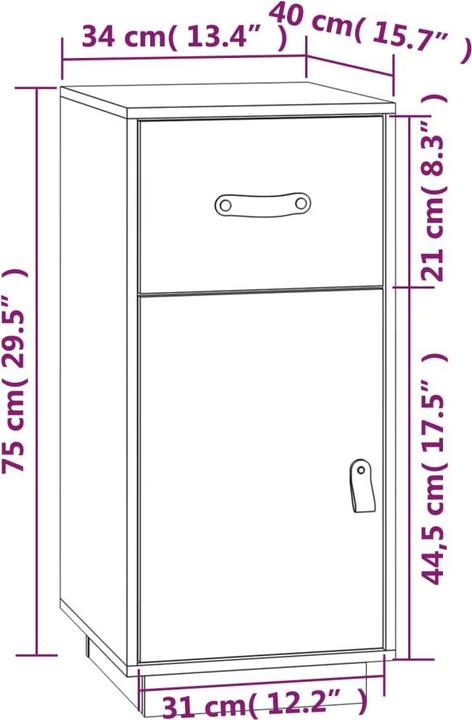 Produktbild vidaXL Sideboard (34 x 34 x 75 cm)