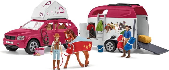 Productafbeelding Schleich Avontuur met auto en paardentrailer