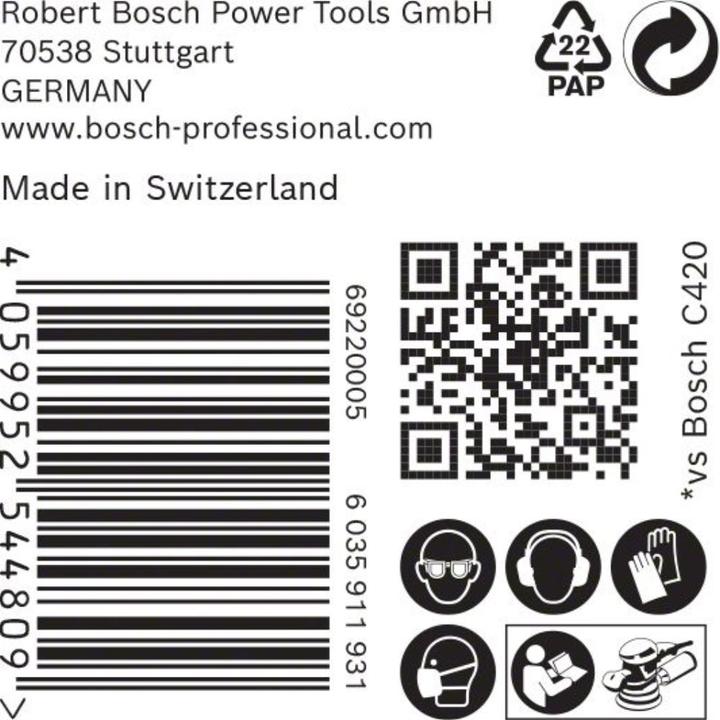 Actual product image Bosch Professional Zubehör Expert C470 Sandpaper multi-hole for random orbital sander, 150 mm, G 220, 50 pcs. (220)