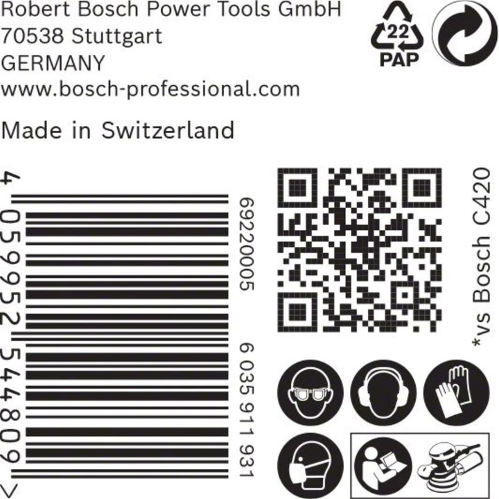 Image du produit Bosch Professional Zubehör EXPERT C470 Papier abrasif multi-trous pour ponceuse excentrique, 150 mm, G 220, 50 pcs. (220)