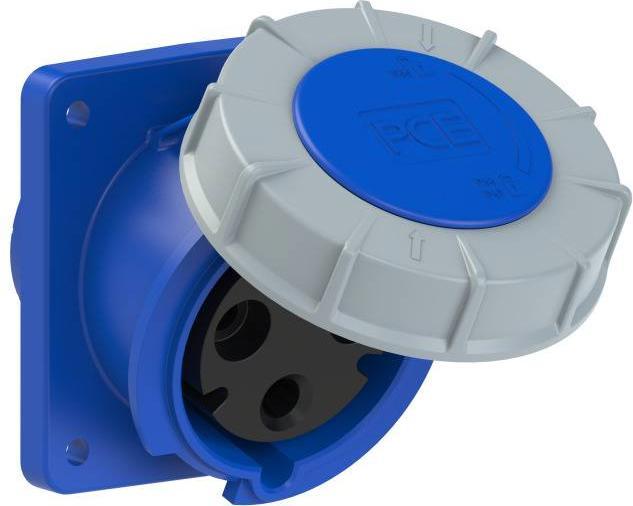 Produktbild PCE 433-6 Anbaudose schräg 63A 3p 6h IP66/67 Power Twist (Flansch 100x112 - Lochabstand 80x88)