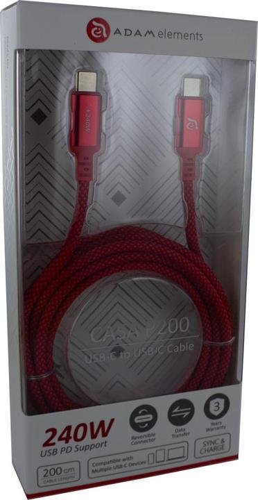 Adam Elements Adam Cotton 240W USB-C charging cable 2m red