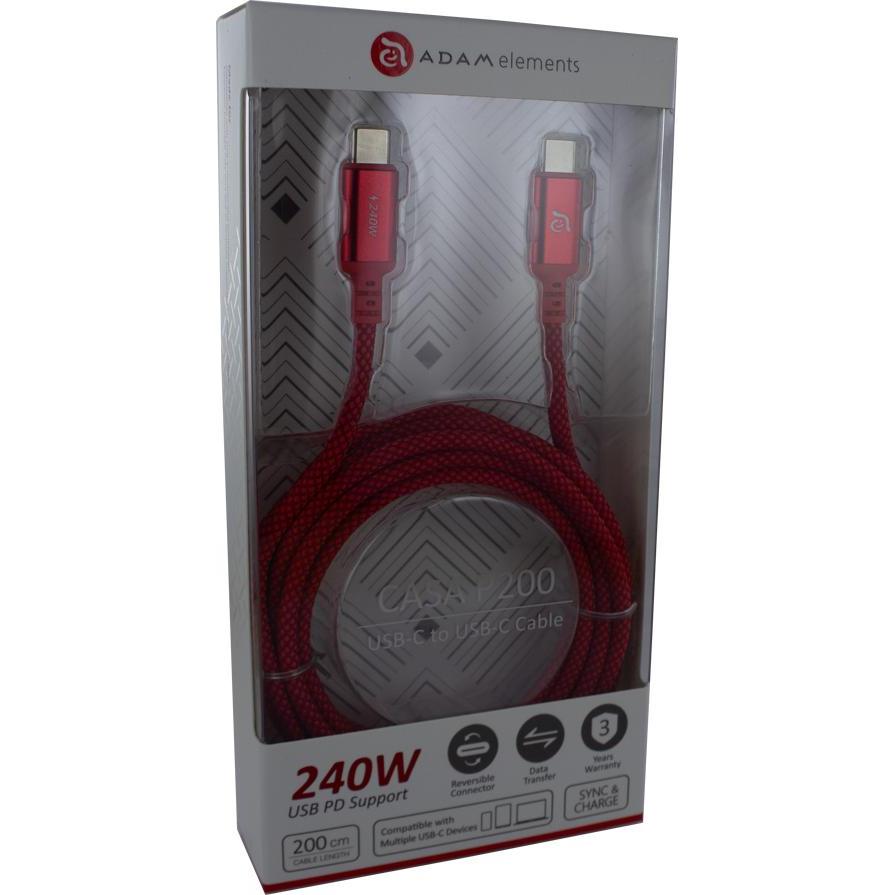 Adam Elements Adam Cotton 240W USB-C Ladekabel 2m Rot, USB Kabel