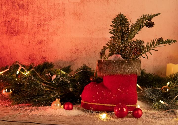 Produktbild Idena Nikolausstiefel rot 14x8x13,5cm mit Filzbezug