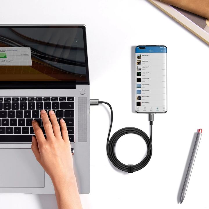 Actual product image Baseus Cable USB do USB-C Superior 100W 1.5m (black) (1.50 m, USB 2.0, 100 W)