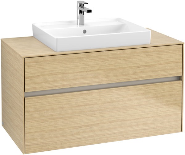 Actual product image Villeroy & Boch Collaro washbasin cabinet with lighting, 1000x548x500 mm, 2 drawers, for washbas