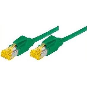 Tecline Patchkabel S/FTP, PiMF, Cat 6a, grün, 15,0 m Für 10 Gigabit/s, halogenfrei, mit Draka-Kabel und Hiro (SFTP, CAT6...