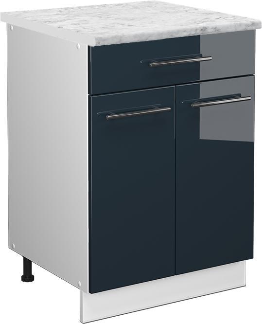 Blau, Dunkelblau hochglanz, Marble-Weiss, Weiss