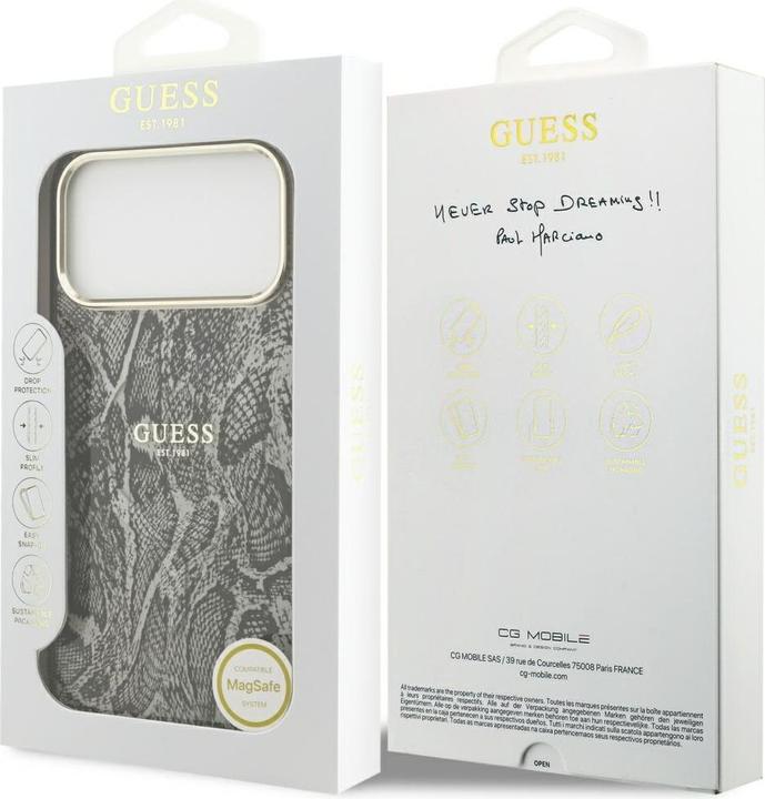 Produktbild Guess - Python Pattern MagSafe (GUHMP17XHIMPYGK) - iPhone 17 Pro Max - Black (Apple iPhone 17 Pro Max)