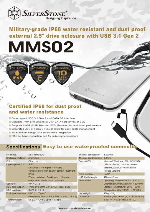 Produktbild Silverstone Mammoth Series MMS02 - Speichergehäuse - 2.5" (6.4 cm) (2.5")