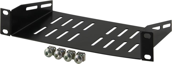 Actual product image Deltaco 10-33HYL, Rack shelf, Black, SPCC, 1U, 25.4 cm (10"), 250 mm