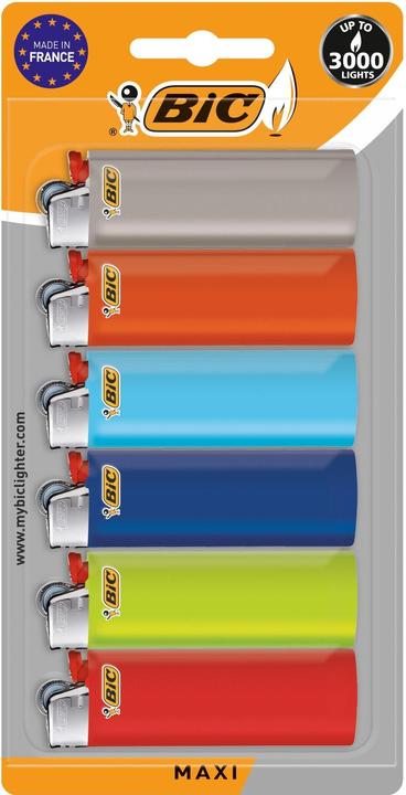 Produktbild Bic Reibradfeuerzeug J26 Maxi, 6er Pack