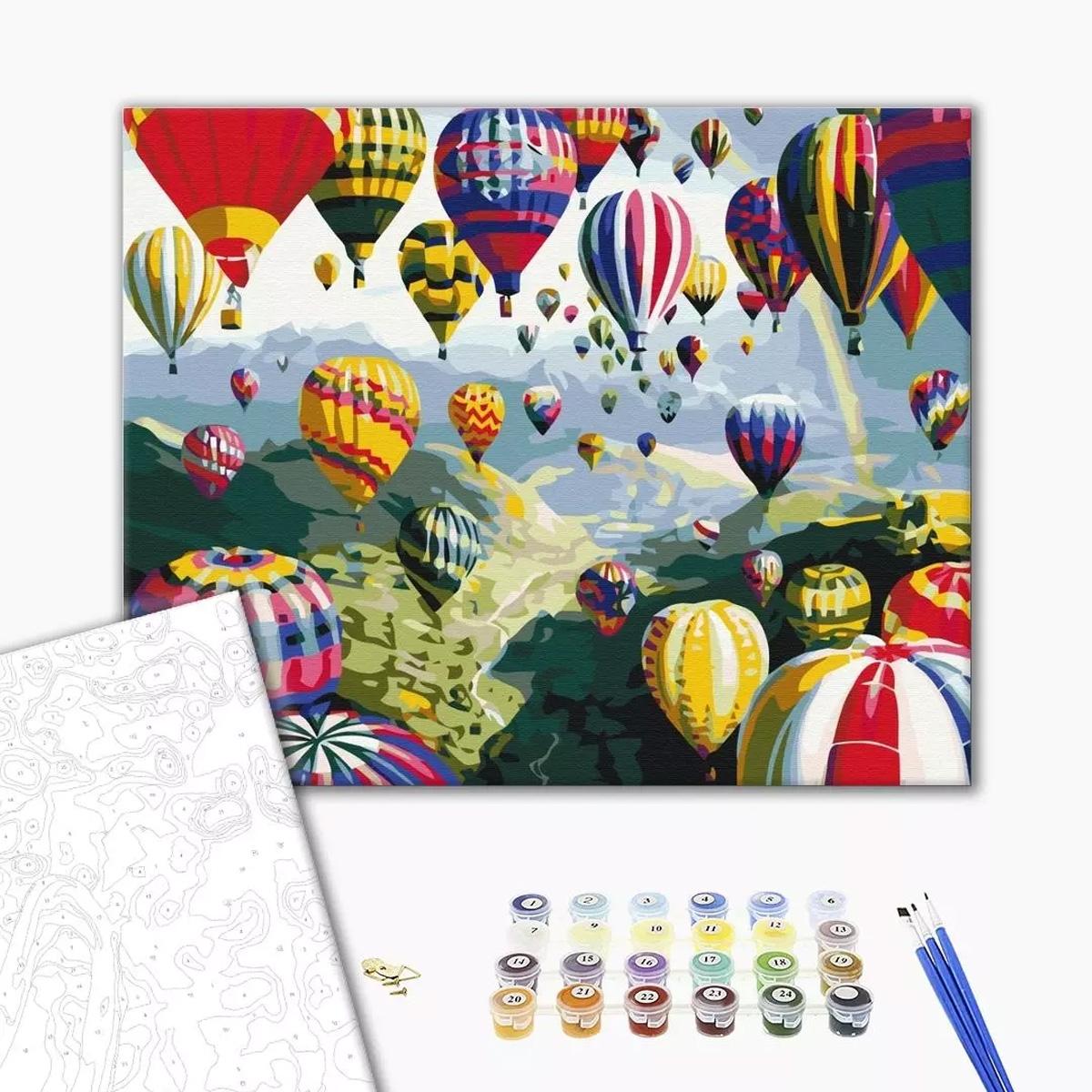 Norimpex Malen nach Zahlen BRUSHME, 40x50 cm, bunte Luftballons, 1 Stk.