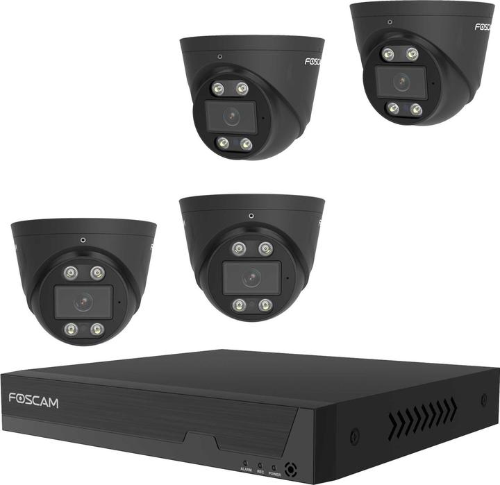 Produktbild Foscam FNA108 E T4 2T (schwarz, FNA108E 8-Kanal PoE NVR, 4x T8EP Kamera) (1024 x 768 Pixels, 1280 x 1024 Pixels, 1280 x 720 Pixels, 1280 x 800 Pixels, 1440 x 900 Pixels, 1920 x 1080 Pixels, 2560 x 1440 Pixels, 3840 x 2160 Pixels)