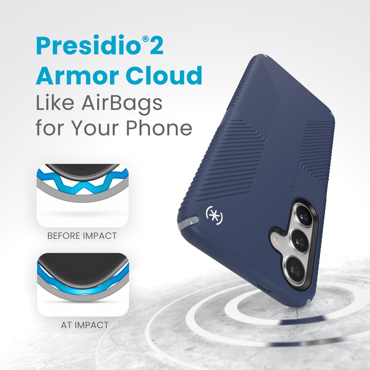 Produktbild speck Presidio2 Grip - Samsung Galaxy S24+ Hülle (Küstenblau / Staubgrau) (Samsung Galaxy S24+)