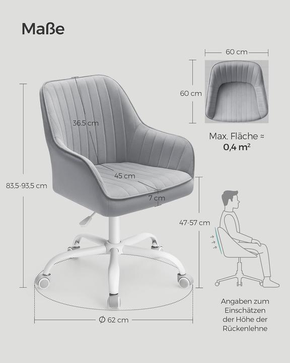 Immagine prodotto Songmics Höhenverstellbarer Drehstuhl (45 - 55 cm)