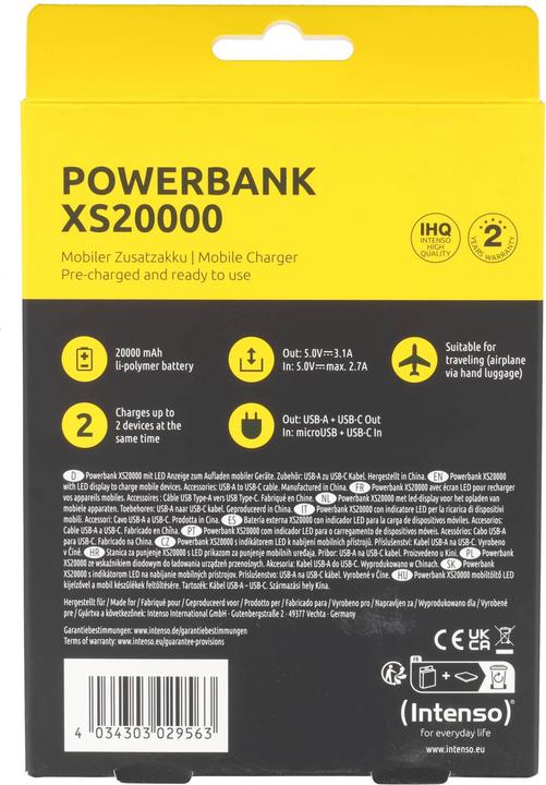 Produktbild Intenso XS20000 (20000 mAh, 74 Wh)