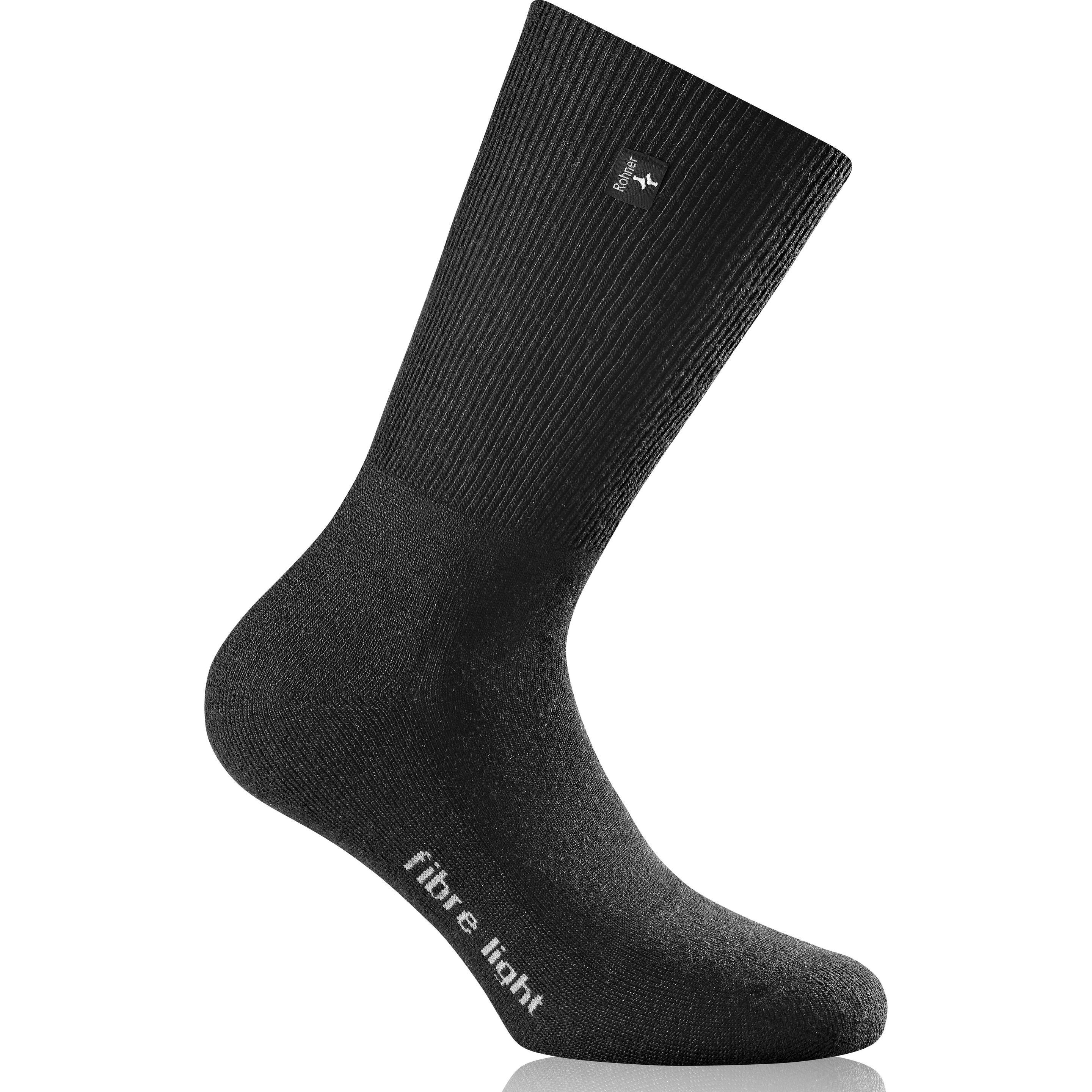 Rohner, Unisex, Sportsocken, Fibre Light supeR Socke (44 - 45), Schwarz