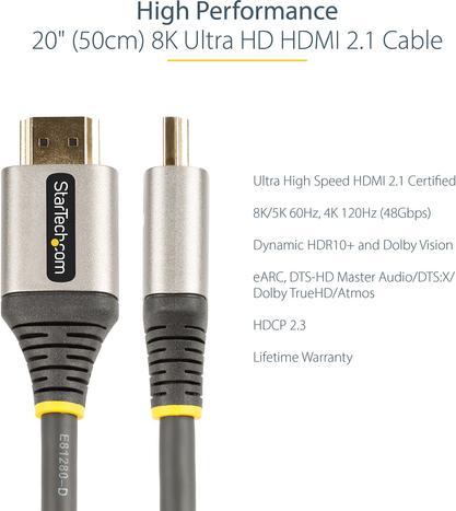 Image du produit StarTech HDMI (Typ A) — HDMI (Typ A) (0.50 m, HDMI, 2.1)
