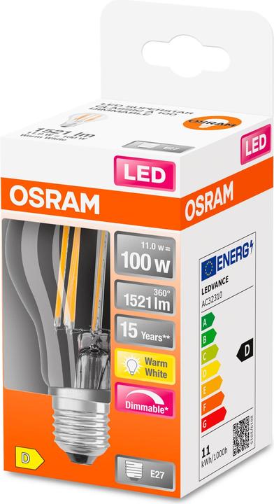 Image du produit Osram Retrofit Classic A (E27, 11 W, 1521 lm, 1 x, D)