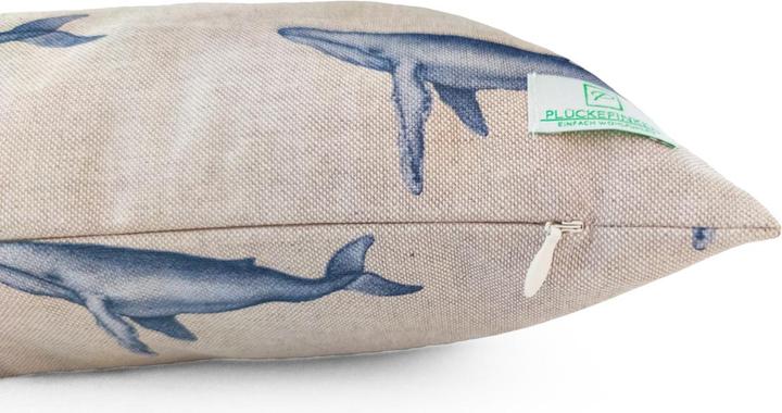 Actual product image Plückefinken Cuddly cushion whales (40 x 40 cm)