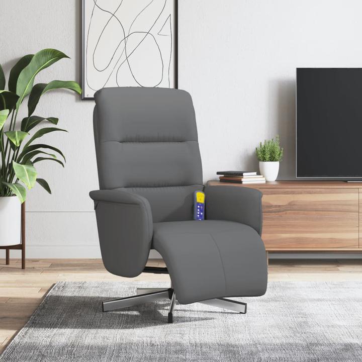 Actual product image vidaXL Massage chair with footrest dark grey fabric, colour