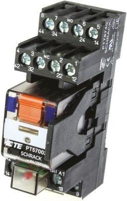 Actual product image TE Connectivity 4PDT DIN relay pack,24 Vdc