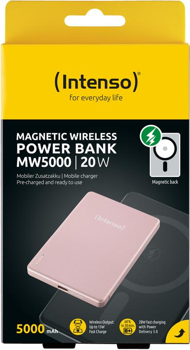 Produktbild Intenso Magn. Wireless Powerbank MW5000 5000 mAh Rosé (5000 mAh, 20 W, 19.25 Wh)