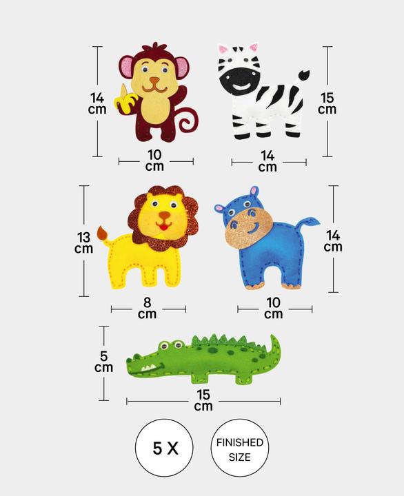 Actual product image I Am Creative Felt sewing set, complete set animals