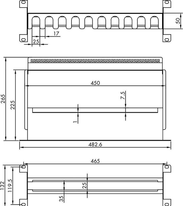 Image du produit Value Support de rack DIN 19", 3U