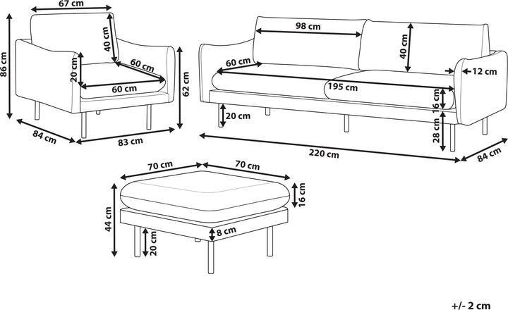 Actual product image Beliani Vinterbro (3-seater)