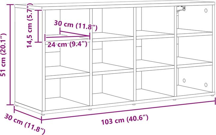 Produktbild vidaXL Schuhschrank (30 x 30 x 51 cm)