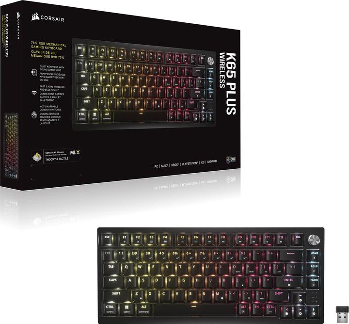 Image du produit Corsair K65 Plus (DE, Sans fil, Filaire)