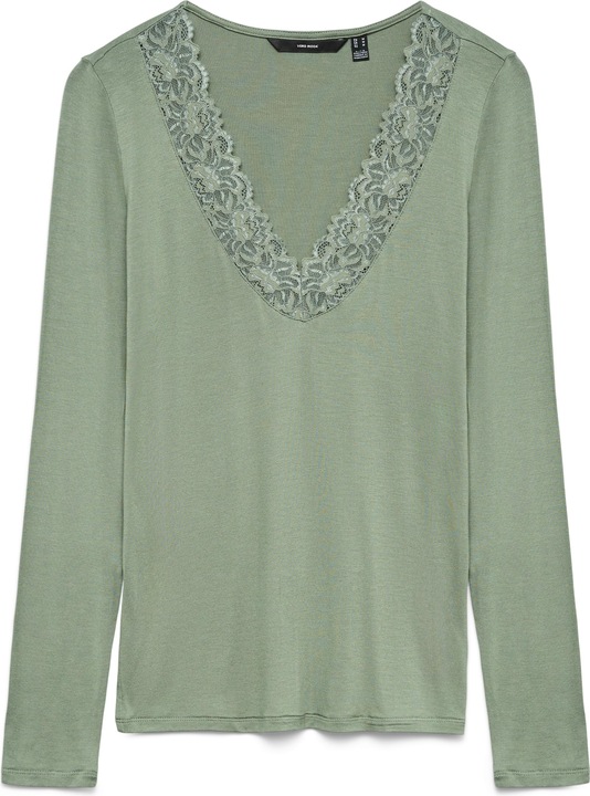 Vero Moda Vmrosa Ls V-Neck Lace Top Ga Jrs Noos