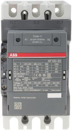 Actual product image ABB 3 Pole 190A 24-60V50/60HZ-DC Contactor