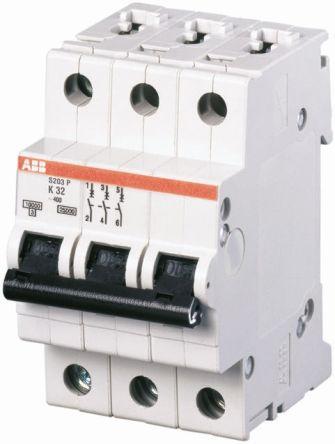 Actual product image ABB S200 MCB 4A 3 Pole Type K 6kA