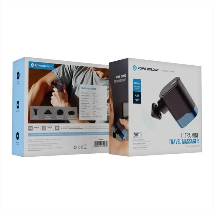 Produktbild Powerology Travel Massage Gun - Black (3 Stufen, 270 min)