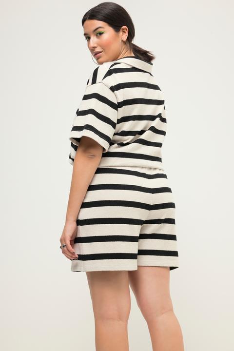 Image du produit Studio Untold Short en jersey à rayures avec taille élastique. Coupe Loose Fit (58)
