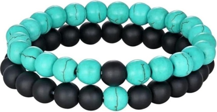 Immagine prodotto Cbx Bracciale con perline elastiche Howlite (Agata, Onice, Urlo)