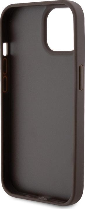 Actual product image Guess PU Leather Metal Logo Rhinestone Crossbody Case for Apple iPhone 15 - brown (Apple iPhone 15, Apple iPhone 13, Apple iPhone 14)