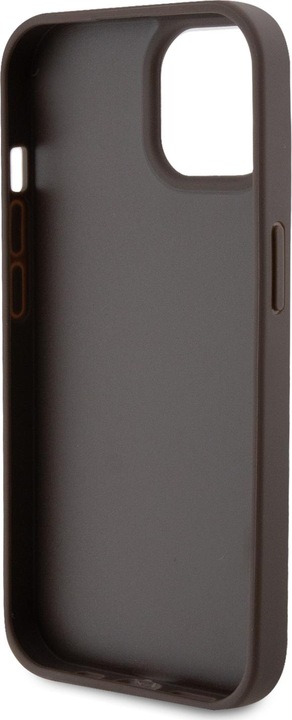 Actual product image Guess PU Leather Metal Logo Rhinestone Crossbody Case for Apple iPhone 15 - brown (Apple iPhone 15)