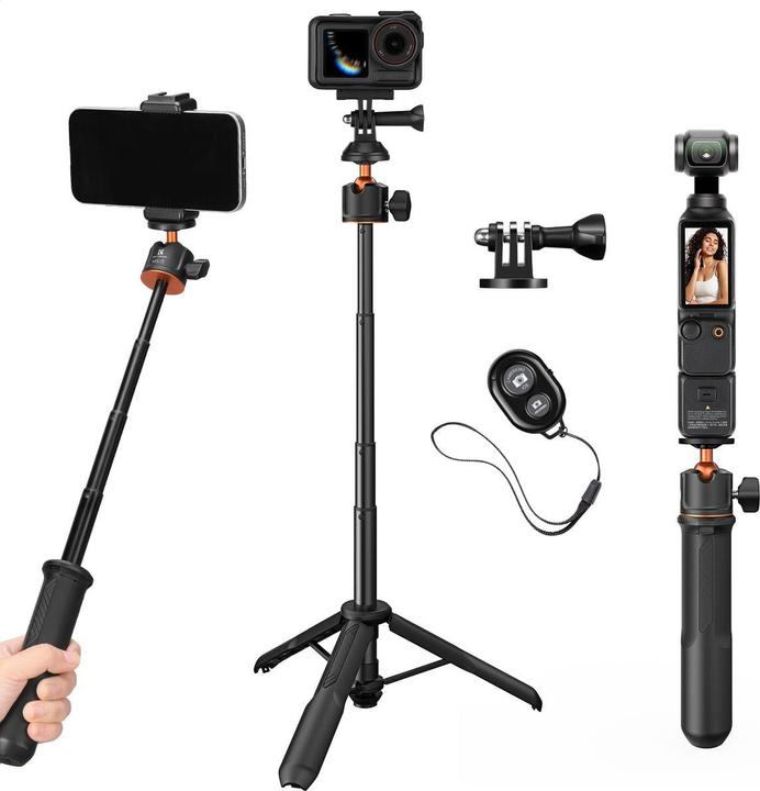 K&F Concept 3-in-1 selfie stick + desktop stand mobile phone holder + GoPro adapter + Bluetooth remote control