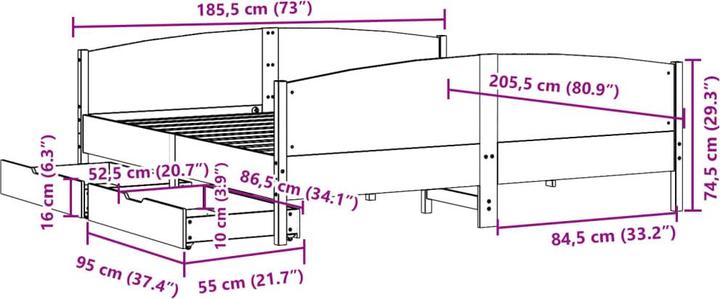 Image du produit vidaXL Bettgestell (180 x 200 cm)